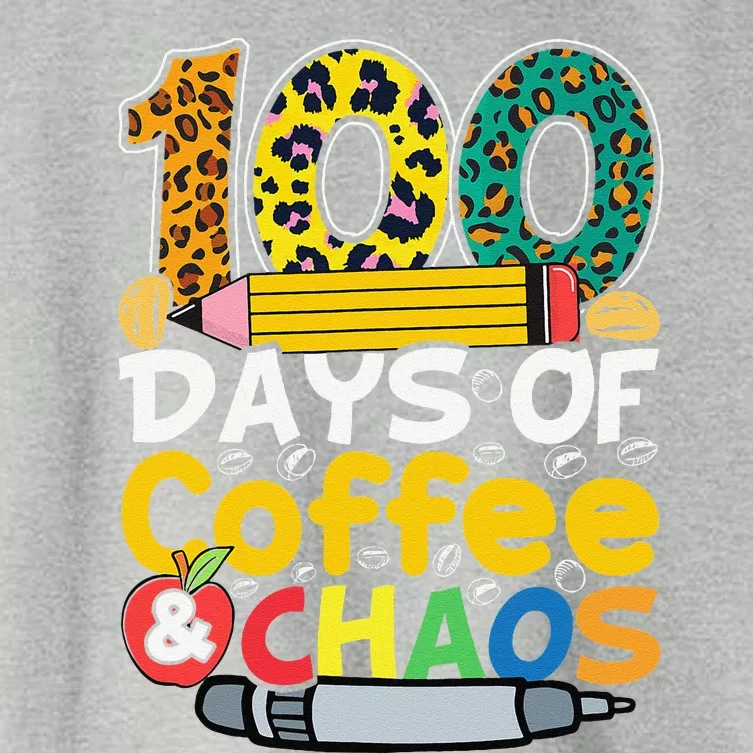 100 Days Of School Coffee Lover 100th Day Of School Teacher Women's Crop Top Tee