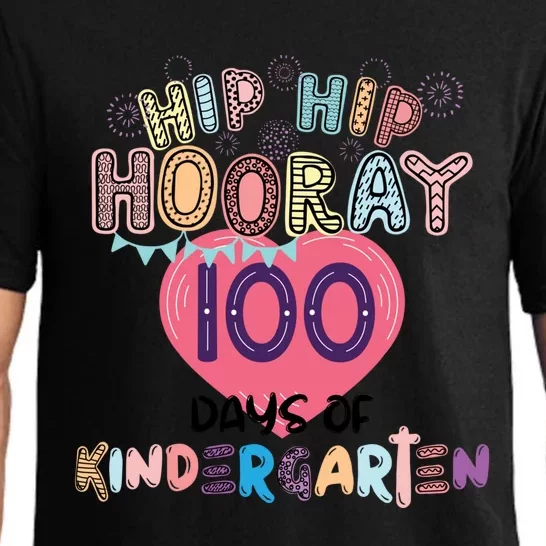 100 Day Of School Hip Hip Hooray 100 Days Of Kindergarten Funny Gift Pajama Set