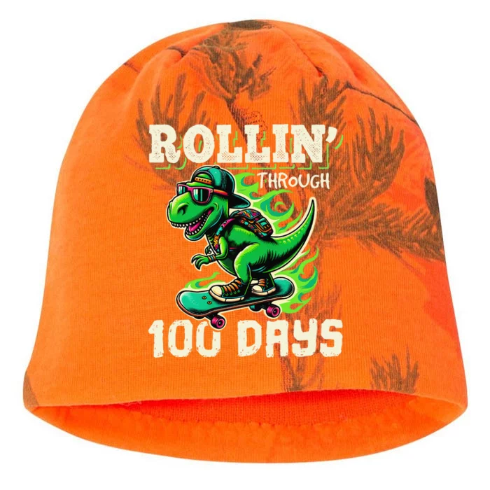 100 Days Of School Teacher 100th Day T Rex Outfit Kati - Camo Knit Beanie