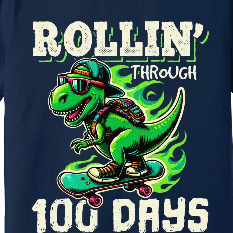 100 Days Of School Teacher 100th Day T Rex Outfit Premium T-Shirt