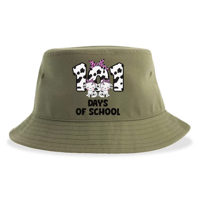 101 Days Of School Dalmatian Dog 100 Days Smarter Sustainable Bucket Hat