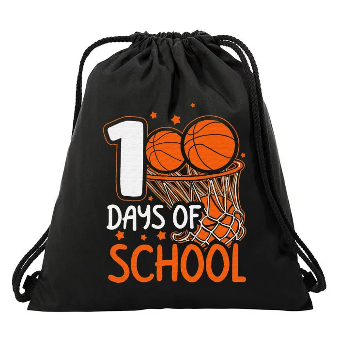 100 Days Of School Basketball 100th Day Balls Drawstring Bag