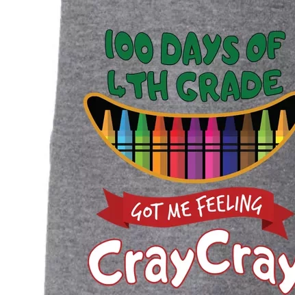 100 Days Of 4th Grade Got Me Feeling Cray Cray Doggie 3-End Fleece Hoodie