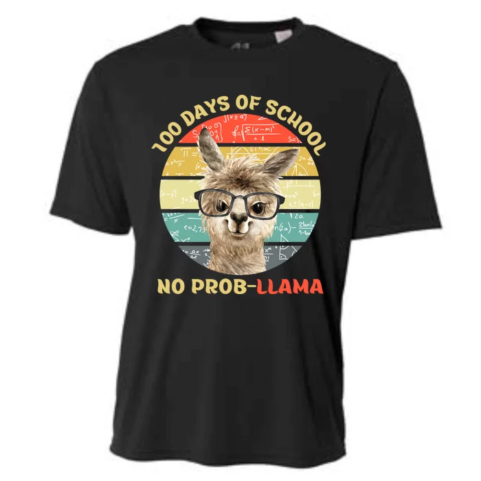 100 Day Of School No Probllama Llama Alpaca Math Nerd Cool Gift Cooling Performance Crew T-Shirt