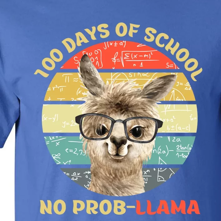 100 Day Of School No Probllama Llama Alpaca Math Nerd Cool Gift Tall T-Shirt