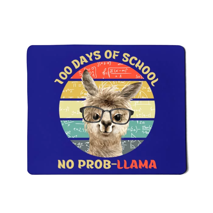 100 Day Of School No Probllama Llama Alpaca Math Nerd Cool Gift Mousepad