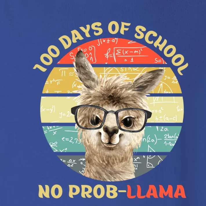 100 Day Of School No Probllama Llama Alpaca Math Nerd Cool Gift Toddler Long Sleeve Shirt