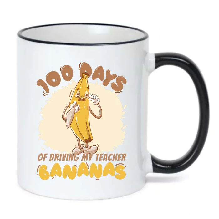 100 Days Of Driving My Teacher Bananas Funny Black Color Changing Mug