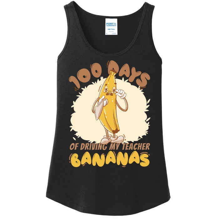 100 Days Of Driving My Teacher Bananas Funny Ladies Essential Tank