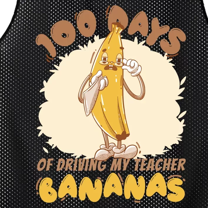 100 Days Of Driving My Teacher Bananas Funny Mesh Reversible Basketball Jersey Tank