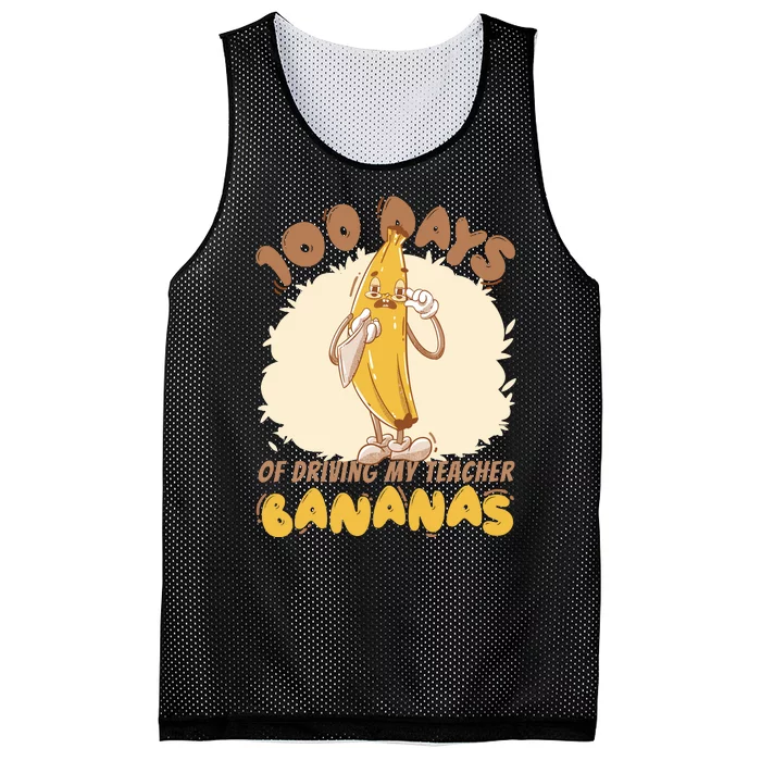 100 Days Of Driving My Teacher Bananas Funny Mesh Reversible Basketball Jersey Tank