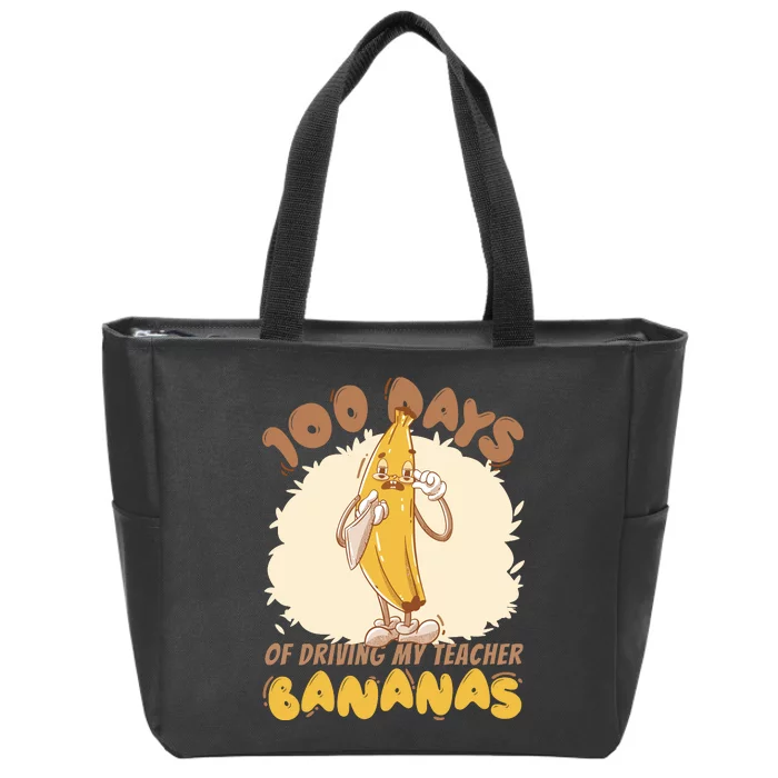 100 Days Of Driving My Teacher Bananas Funny Zip Tote Bag