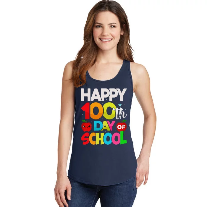 100 Days Of School Teacher Student 100th Day Ladies Essential Tank