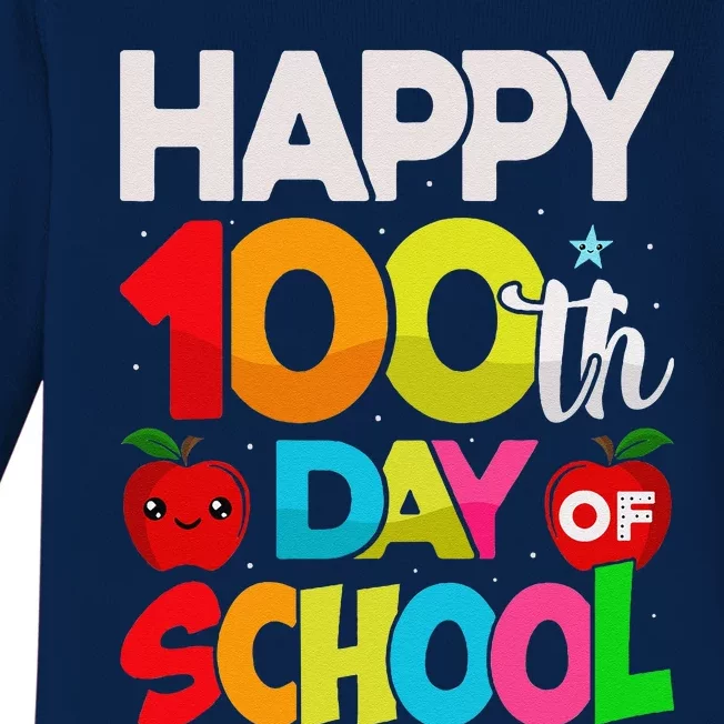 100 Days Of School Teacher Student 100th Day Baby Long Sleeve Bodysuit