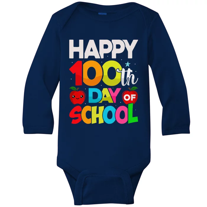 100 Days Of School Teacher Student 100th Day Baby Long Sleeve Bodysuit