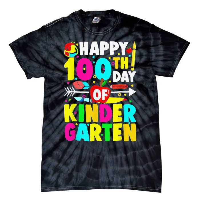 100 Days Of Kindergarten Happy 100th Day Of School Tie-Dye T-Shirt