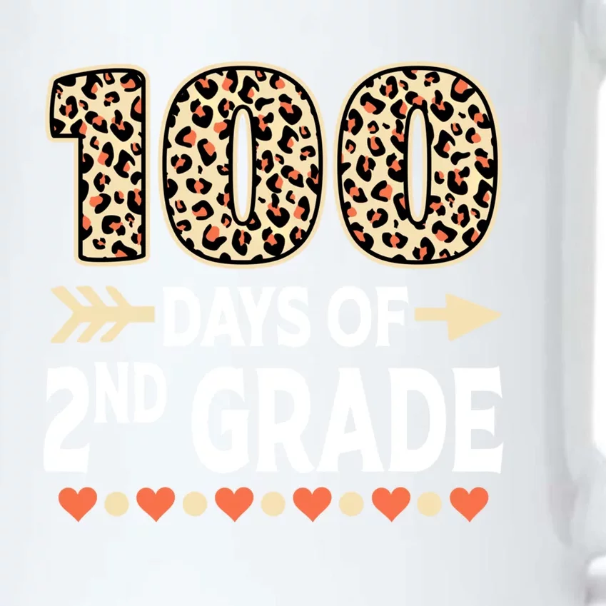 100 Days Of Second Grade Teacher 100Th Day Of School Leopard Gift Black Color Changing Mug