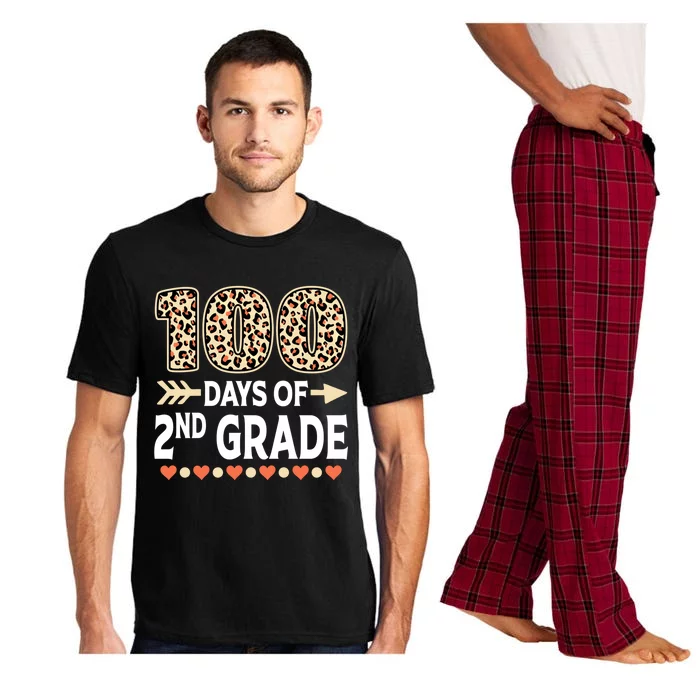 100 Days Of Second Grade Teacher 100Th Day Of School Leopard Gift Pajama Set