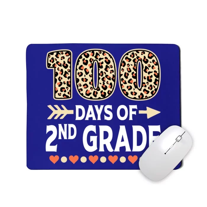 100 Days Of Second Grade Teacher 100Th Day Of School Leopard Gift Mousepad