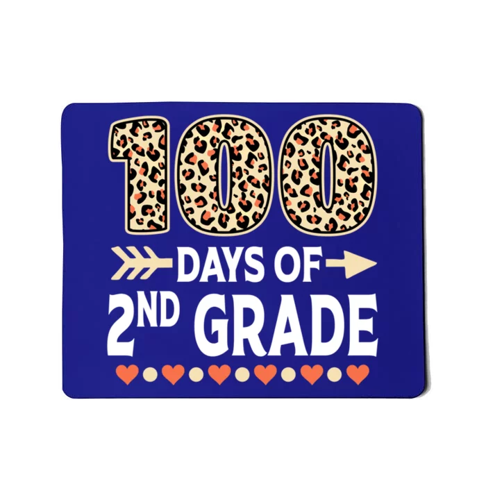 100 Days Of Second Grade Teacher 100Th Day Of School Leopard Gift Mousepad