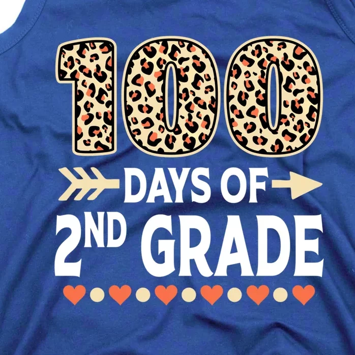 100 Days Of Second Grade Teacher 100Th Day Of School Leopard Gift Tank Top