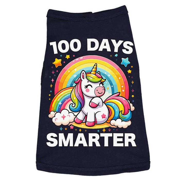 100 Days Of School Unicorn Girl Teacher 100th Day Of School Doggie Tank