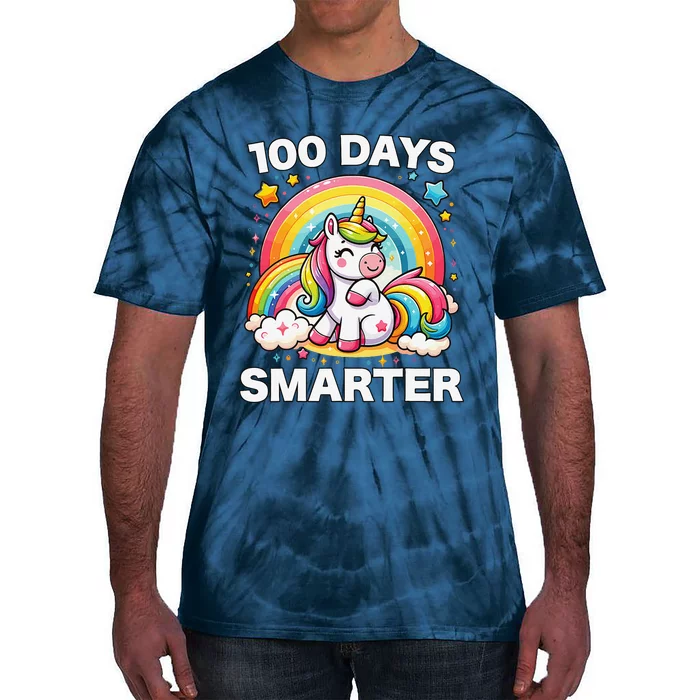 100 Days Of School Unicorn Girl Teacher 100th Day Of School Tie-Dye T-Shirt