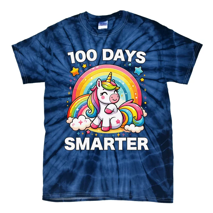 100 Days Of School Unicorn Girl Teacher 100th Day Of School Tie-Dye T-Shirt