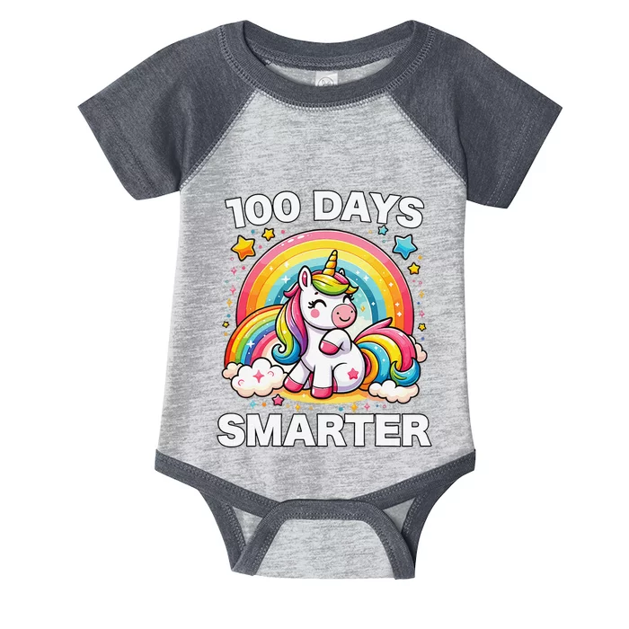 100 Days Of School Unicorn Girl Teacher 100th Day Of School Infant Baby Jersey Bodysuit