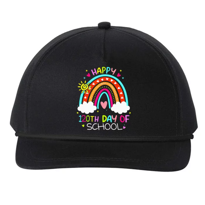 120th Day Of School Rainbow 120 Days Smarter Teacher Snapback Five-Panel Rope Hat