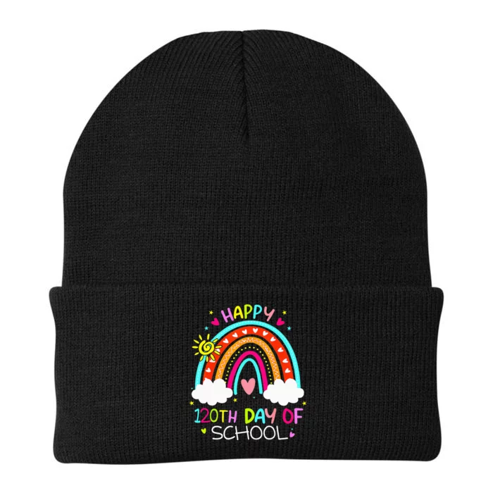 120th Day Of School Rainbow 120 Days Smarter Teacher Knit Cap Winter Beanie