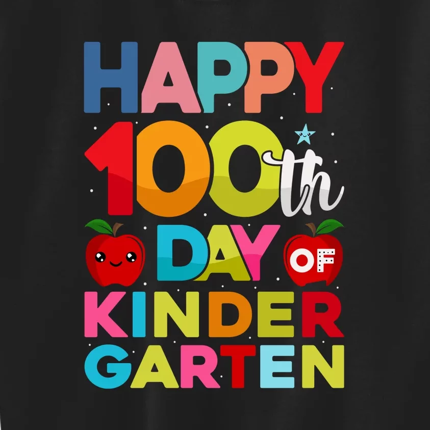 100 Days Of Kindergarten Happy 100th Day Of School Gift Kids Sweatshirt