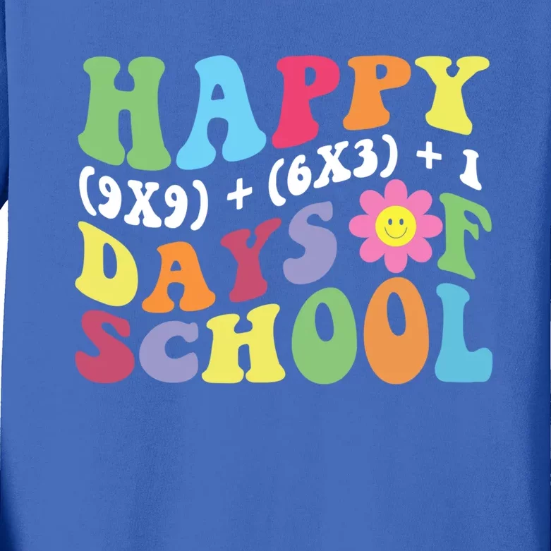 100th Day Of School Math Formula 100 Days Of School Teacher Gift Kids Long Sleeve Shirt