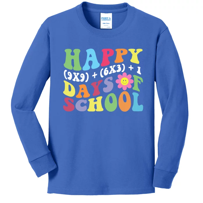 100th Day Of School Math Formula 100 Days Of School Teacher Gift Kids Long Sleeve Shirt