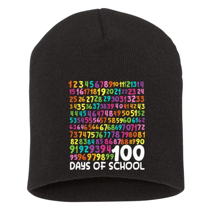 100th Day Of School Teacher 100 Days Math Numbers Short Acrylic Beanie