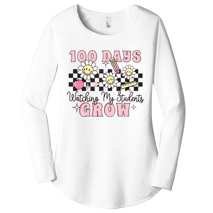 100 Days Of School Teacher 100 Days Watching My Students Grow Women's Perfect Tri Tunic Long Sleeve Shirt