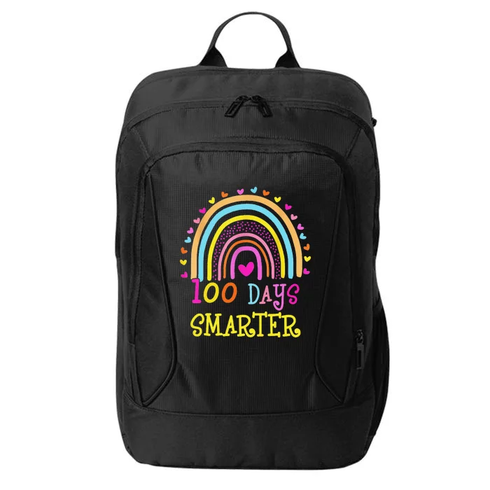 100th Day Of School Teacher 100 Days Smarter Rainbow City Backpack