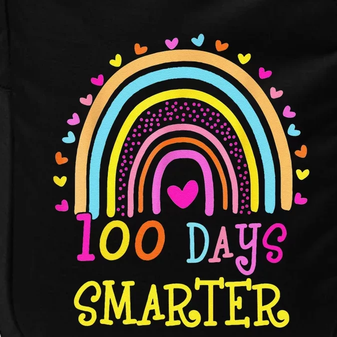 100th Day Of School Teacher 100 Days Smarter Rainbow Impact Tech Backpack