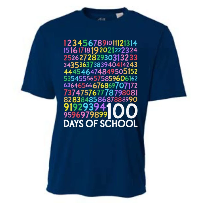 100th Day Of School Teacher 100 Days Math Numbers Cooling Performance Crew T-Shirt