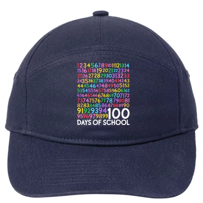 100th Day Of School Teacher 100 Days Math Numbers 7-Panel Snapback Hat