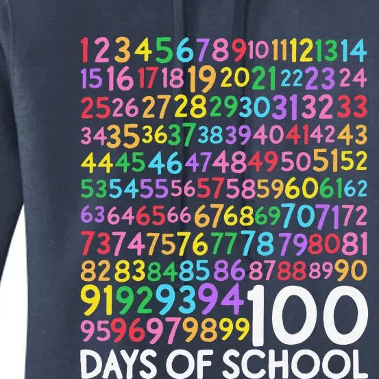 100th Day Of School Teacher 100 Days Math Numbers Women's Pullover Hoodie