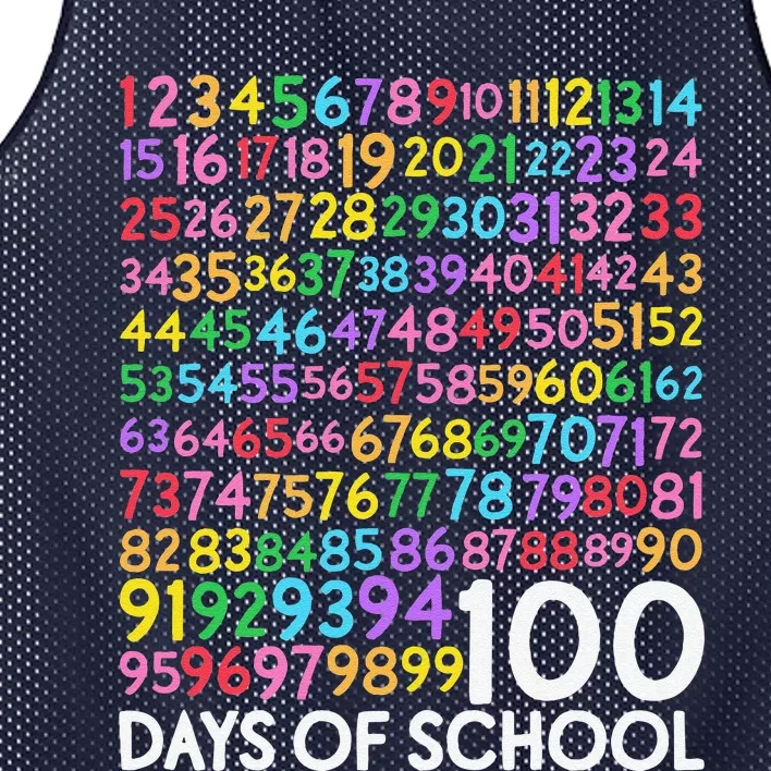 100th Day Of School Teacher 100 Days Math Numbers Mesh Reversible Basketball Jersey Tank