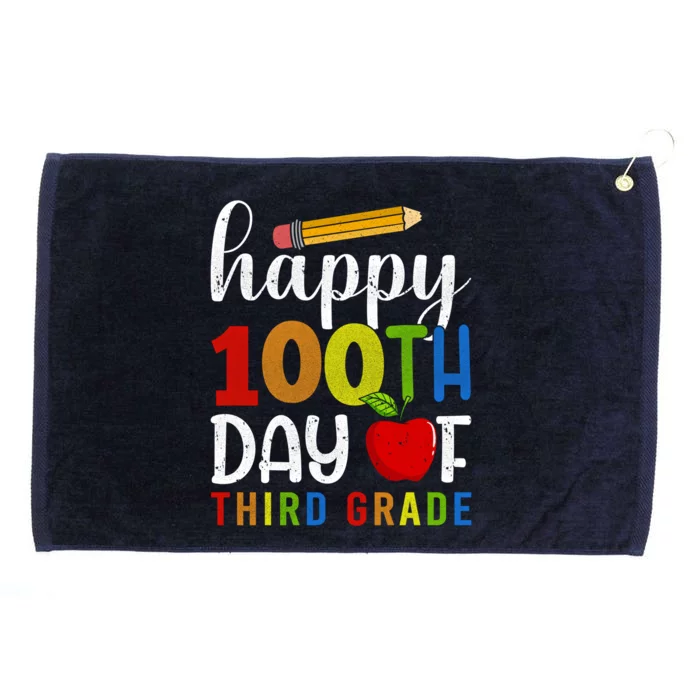 100 Days Of Third Grade Happy 100Th Day Of School 3Rd Grade Cute Gift Grommeted Golf Towel