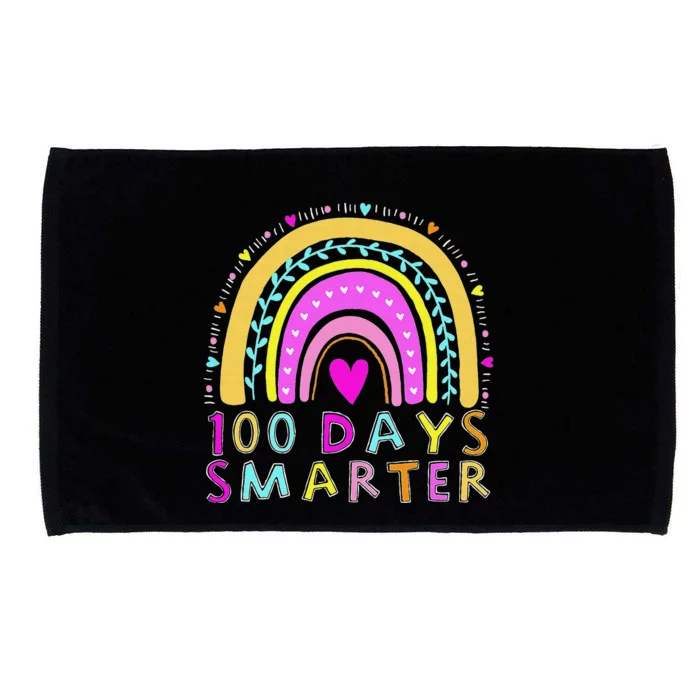 100th Day Of School Teacher rainbow 100 Days Smarter Microfiber Hand Towel