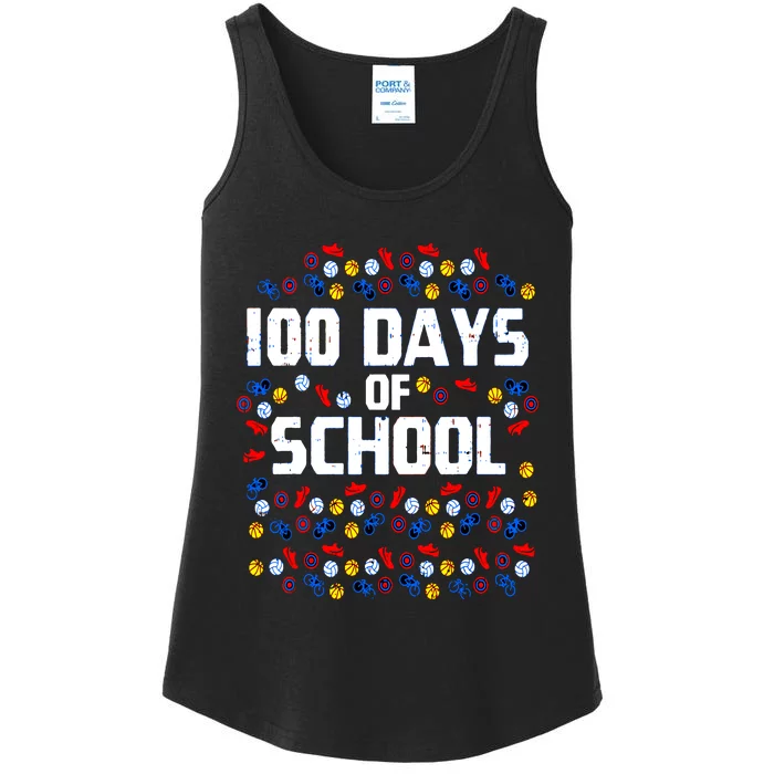 100 Days Of School  Sport Player Ladies Essential Tank