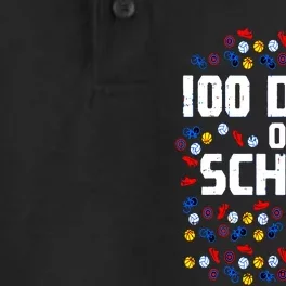 100 Days Of School  Sport Player Dry Zone Grid Performance Polo