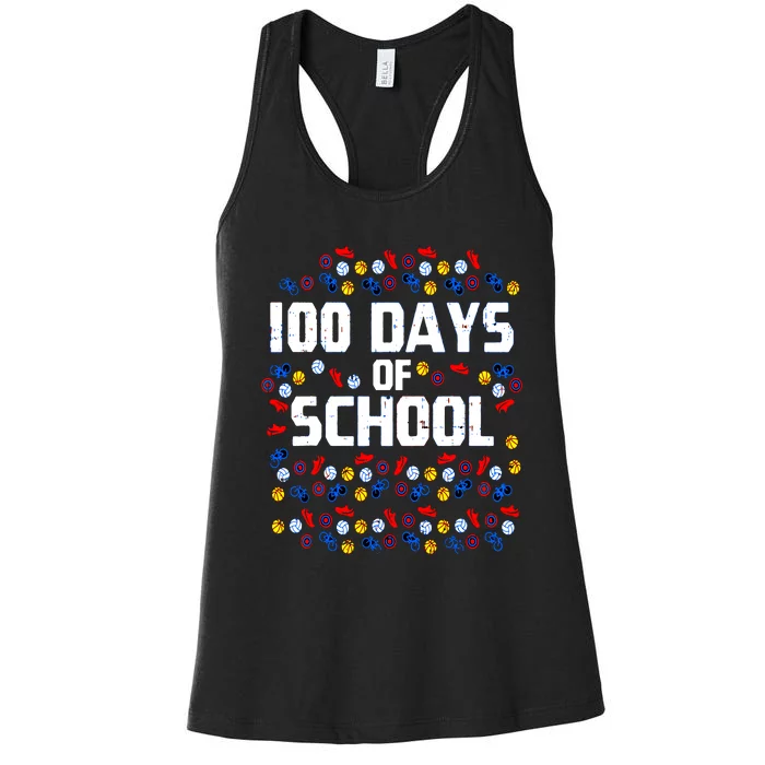 100 Days Of School  Sport Player Women's Racerback Tank