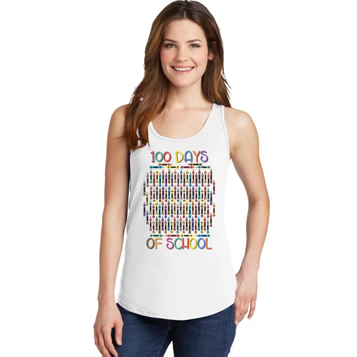 100 Days Of School Teacher Student Funny Ladies Essential Tank