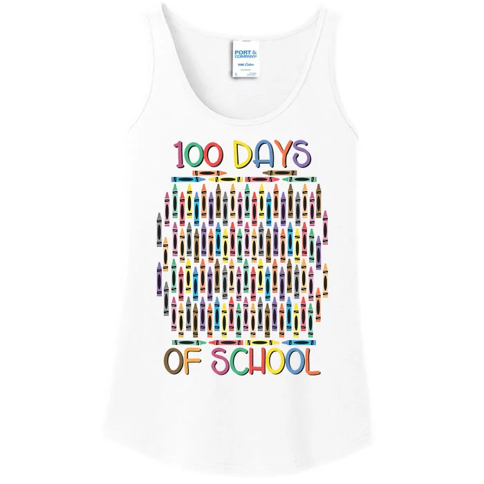 100 Days Of School Teacher Student Funny Ladies Essential Tank