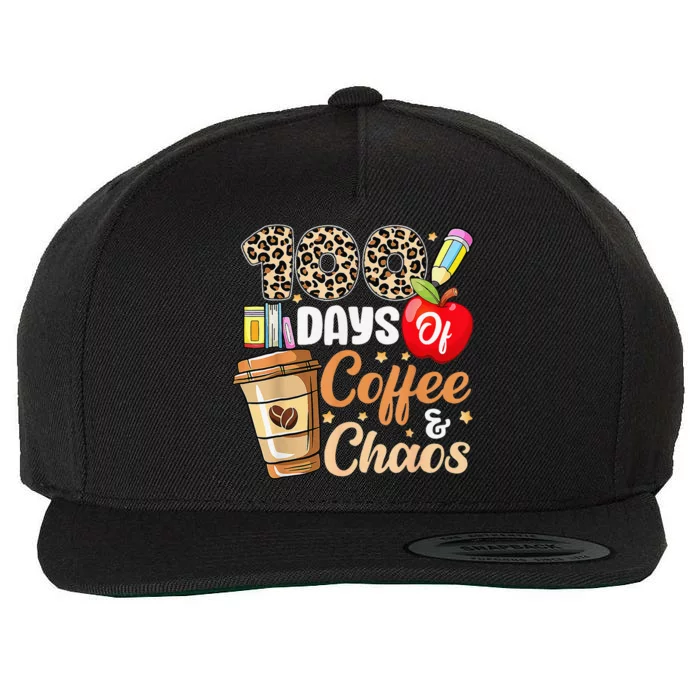 100 Days Of Coffee & Chaos 100th Day Of School Teacher Wool Snapback Cap